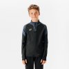 KIPSTA Detská futbalová mikina Viralto Club 1/2 zips sivo-čierna 113-122 cm