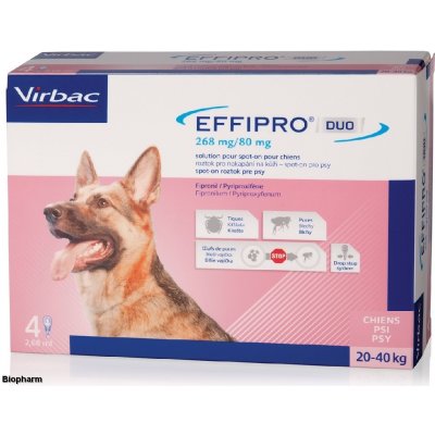 Virbac Effipro spot-on Dog 268 mg L 20-40 kg 4 x 2,68 ml