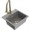 MEXEN/S MEXEN/S - Milo granitový drez 1-miska vrátane batérie Elia, šedá 6505-71-670101-50