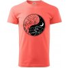 Yin & Yang hory a moře - Klasické pánske tričko vyššej gramáže - 4XL ( Korálová )