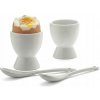 Súprava pohárov na vajíčka MPLCo 24300803 s lyžičkami, biela
