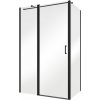 Besco EXO-CH BLACK bočná stena 90x190 cm,Číre bezpečnostné sklo,rám Čierny BCEXOCH90BC