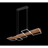 Trio 622910532 LED prisadené stropné svietidlo Harper 1x42W | 5700lm | 3000K - stmievateľné, Switch Dimmer, nastaviteľná výška, čierna, drevo