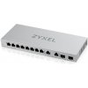 Zyxel XGS1210-12 12-portový gigabitový webovo riadený prepínač, 8x gigabitový RJ45, 2x 2, 5GbE RJ45, 2x SFP+ XGS1210-12-ZZ0102F
