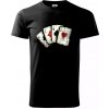 Poker - karty kreslené - Klasické pánske tričko vyššej gramáže - M ( Čierna )