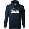 Panoráma lyžovania - Mikina pánska Cape s kapucňou - 3XL ( Tmavomodrá (takmer čierna) )