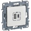 Dvojzásuvka 2xUSB nabíjačka LEGRAND NILOE 764597 biela USBA+USBC