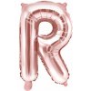 PartyDeco Fóliový balón Mini Písmeno R 35 cm ružovo zlatý