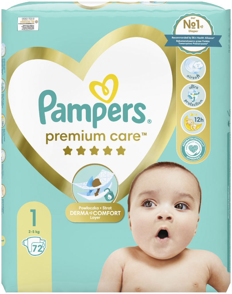 PAMPERS Premium care 1 newborn 72 ks od 19,04 € - Heureka.sk