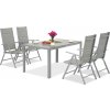Garden Point Záhradná súprava Verona z hliníkového polywoodu pre 4 osoby svetlosivá