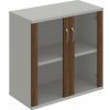 Policová skriňa Strong, 80x76,8x40 cm, orech/sivá - 1 kus - 1 KS - nie - 1 - 60 mesiacov - rovná - uzatvorená - Hobis - 2x sklenené - 80 cm - Strong - 40 cm - 76.8 cm - orech/sivá - 31.9 kilogramu HOB