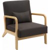 Design Shop Hibbing drevené nohy natur látka hnedá