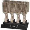 DISPLAY: Sibel PROFLEX CHAMPANGE (P005550) - kefy na rozčesávanie vlasov so stojanom v šampansko-zlatej farbe, 8 ks