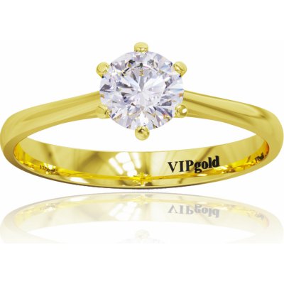 VIPgold Zásnubný prsteň s briliantmi v žltom zlate R2020003-SP0512z