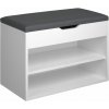 tectake 403614 lavica na topánky jasmina s podsedákom 60x30x43, 5cm - biela