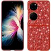 Gumený Glitter kryt na Huawei P50 Pocket – Červená