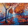 ZUTY Maľovanie podľa čísel - JESENNÝ LESOPARK S PRÁZDNÝMI LAVIČKAMI Rámovanie: vypnuté plátno na rám, Rozmer: 80x100 cm