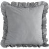 Bavlnená obliečka na vankúš s volánikovou lemovkou 45x45 cm - sivá