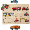 Drevené vkladacie puzzle Vozidlá Vehicles Eichhorn 9 dielikov so základňou od 12 mes