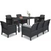 Súprava záhradného nábytku Venus IV so 7 sedadlami grafitová