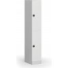 Šatníková skrinka s úložnými boxmi, 2 boxy, 1850 x 300 x 500 mm, demont, zámok s čítačkou RFID kariet, laminované dvere, biela