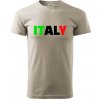 Italy Nápis - Klasické pánske tričko vyššej gramáže - S ( Ľadovo sivá )