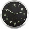 Verk 27454 Nástenné hodiny analógové, fluorescenčné, 25 cm, strieborné