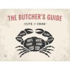 Ceduľa The Butchers Guide - Cuts of Crab 40 x 30 cm Plechová tabuľa