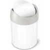 Simplehuman Mini odpadkový kôš na stôl, 1,5 l, biela oceľ, CW2079