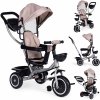 EcoToys Trojkolka 2v1, otočné sedadlo - béžová ECOTOYS