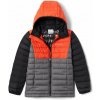 Columbia Powder Lite Boys Hooded Jacket City Grey Red Quartz, Black