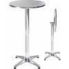 tectake 401491 hliníkový bistro stôl ø60cm skladací výškovo nastaviteľný - 6,5 cm