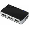 Digitus USB 2.0 hub, Vysokorychlostní rozbočovač 4-porty, černý, vč. napájecího zdroje (DA-70220)