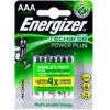 Energizer Nabíjacie mikrceruzková batérie AAA AAA akumulátor 700mAh 4ks v balenie - PowerPlus NiMH 1,2V - originálny