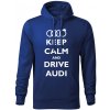 T-ričko Keep calm and drive Audi pánska mikina Biela tmavomodrá