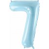 PartyDeco Fóliový balón číslo 7, 86cm light blue