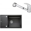 SET467 - Gránitový drez Blanco Zia XL 6 S Compact antracit + Kuchynská batéria Rosan King J385001 chróm