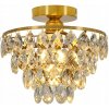 Závesná lampa Tealight zlatý krištáľový luster 1xE27