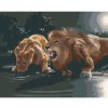 Diamondi Diamantové maľovanie - LEV A LEVICA PRI NAPÁJADLE (D. RUSTY RUST) Rámovanie: bez rámu a bez vypnutia plátna, Rozmer: 40x50 cm