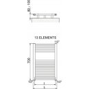 Radiateur sèche-serviettes hydraulique blanc 700 x 450 Cordivari Lisa 22  3551646101001