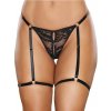 Allure Say it with Garters Lace Thong Black