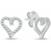 Brilio Silver Nežné strieborné náušnice srdiečka so zirkónmi EA100W
