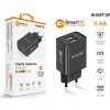 Múdra sieťová nabíjačka ALIGATOR 2.4A, 2xUSB, smart IC, čierna