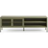 Zelený kovový TV stolík 160x50x35 cm Fayna – Marckeric