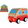 Auto ambulancia drevo na zotrvačník 11 cm