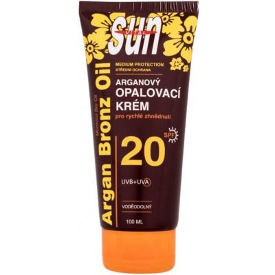 Vivaco Sun Argan Bronz Oil Tanning Cream SPF20 voděodolný opalovací krém 100 ml