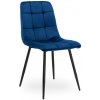 Jedálenská stolička DENVER zamatová, čierna / modrá