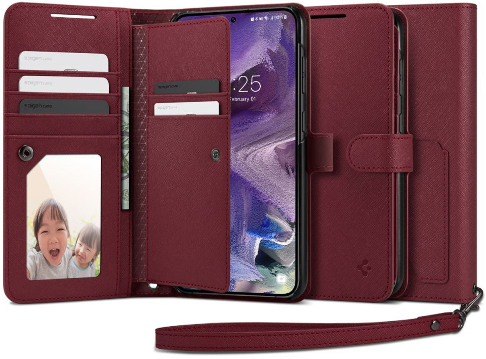 Púzdro Spigen Wallet S Plus Burgundy Samsung Galaxy S23