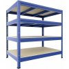 Regál do špajze Biedrax 35 x 90 x 120 cm, modrý, 4 police OSB 10 mm, nosnosť 300 kg na policu