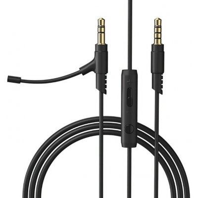 Audio kábel pre slúchadlá Sony MDR-10RBT, 10RNC, 10R, 1R, 1RMK2 a 1AM2 - Čierny, silikónový s mikrofónom